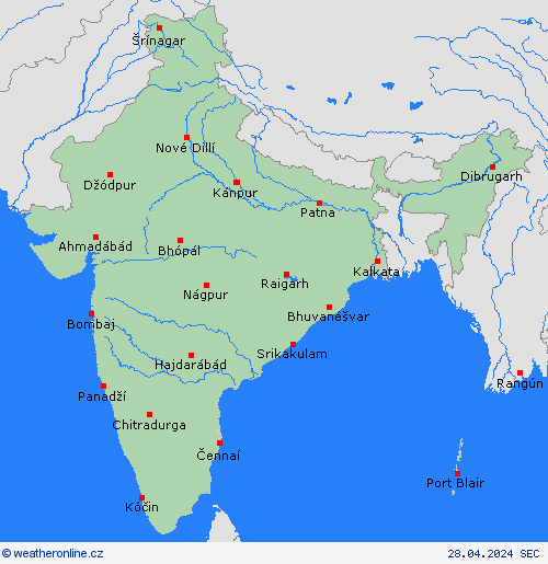  Indie Asie Předpovědní mapy