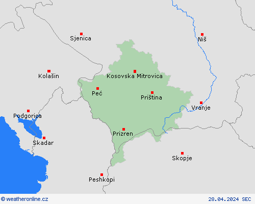  Kosovo Evropa Předpovědní mapy