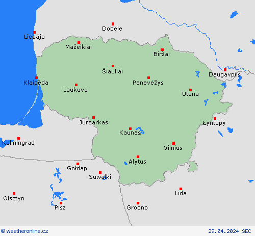  Litva Evropa Předpovědní mapy
