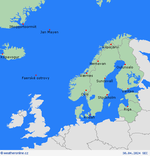   Evropa Předpovědní mapy