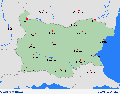  Bulharsko Evropa Předpovědní mapy