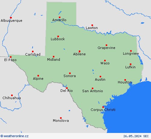  Texas Severní Amerika Předpovědní mapy