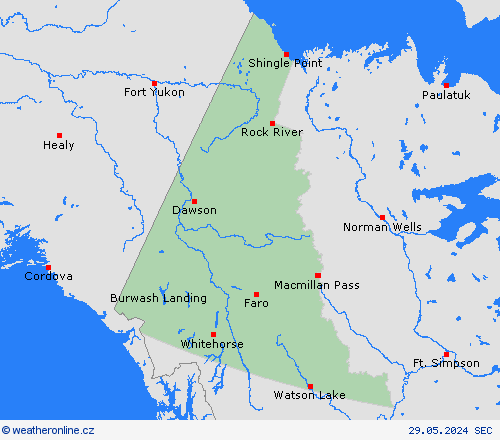  Yukon Severní Amerika Předpovědní mapy