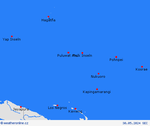  Mikronésie Oceánie Předpovědní mapy
