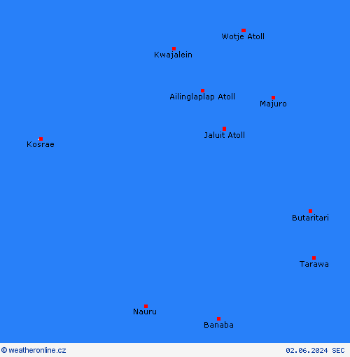  Marshallovy ostrovy Oceánie Předpovědní mapy