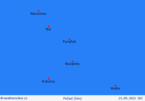 přehled Tuvalu Oceánie Předpovědní mapy