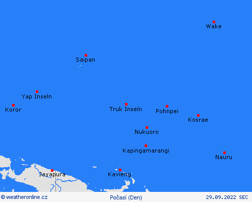 přehled Wake Oceánie Předpovědní mapy