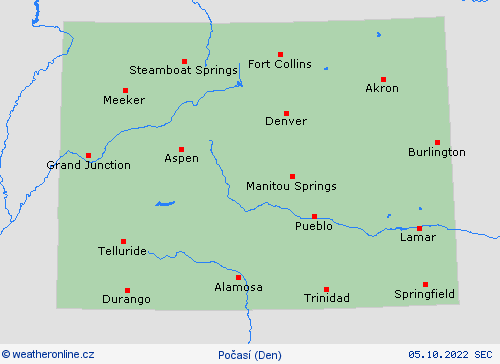 přehled Colorado Severní Amerika Předpovědní mapy