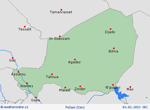 přehled Niger Afrika Předpovědní mapy