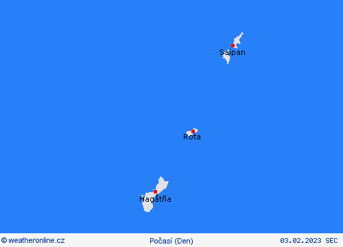 přehled Mariany Oceánie Předpovědní mapy
