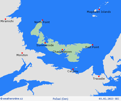 přehled Prince Edward Islands Severní Amerika Předpovědní mapy