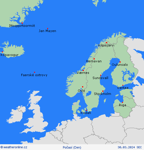 přehled  Evropa Předpovědní mapy