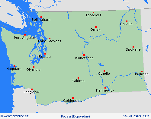 přehled Washington Severní Amerika Předpovědní mapy