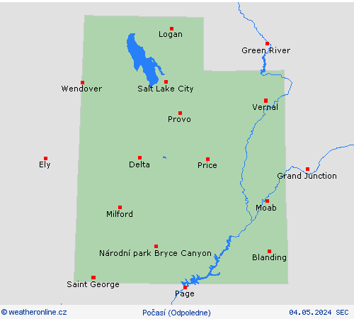 přehled Utah Severní Amerika Předpovědní mapy