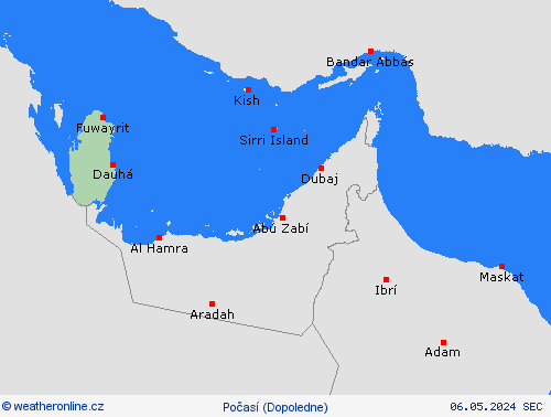 přehled Katar Asie Předpovědní mapy