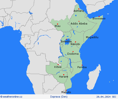 počasí a doprava  Afrika Předpovědní mapy