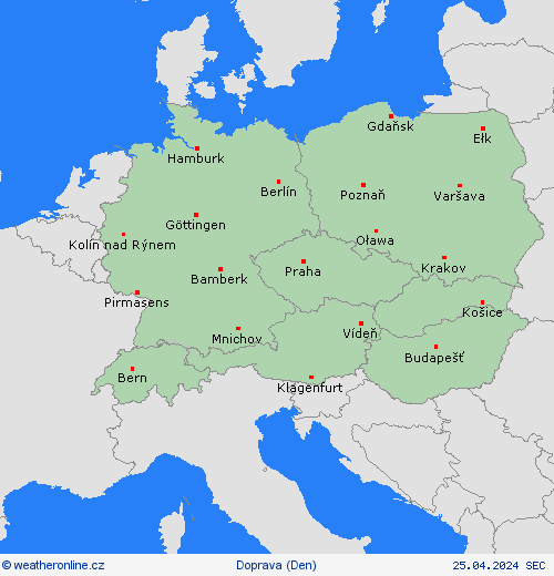 počasí a doprava  Evropa Předpovědní mapy