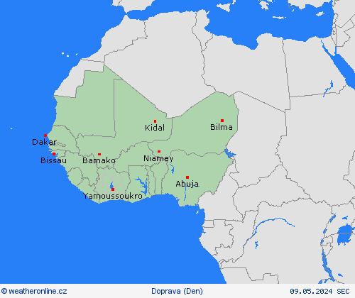 počasí a doprava  Afrika Předpovědní mapy
