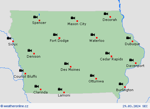 webová kamera Iowa Severní Amerika Předpovědní mapy