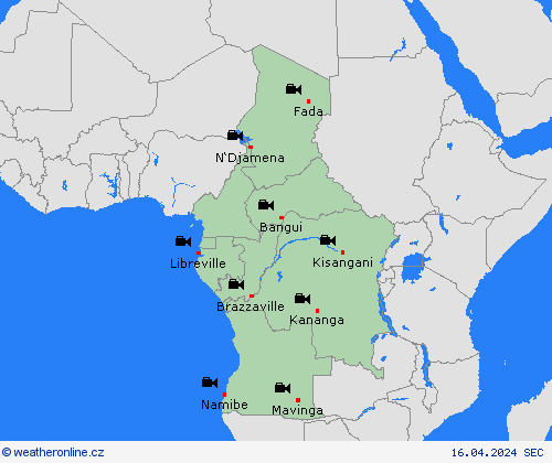 webová kamera  Afrika Předpovědní mapy
