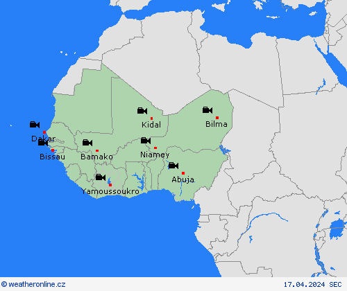 webová kamera  Afrika Předpovědní mapy