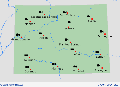 webová kamera Colorado Severní Amerika Předpovědní mapy