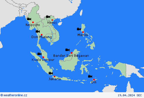 webová kamera  Asie Předpovědní mapy