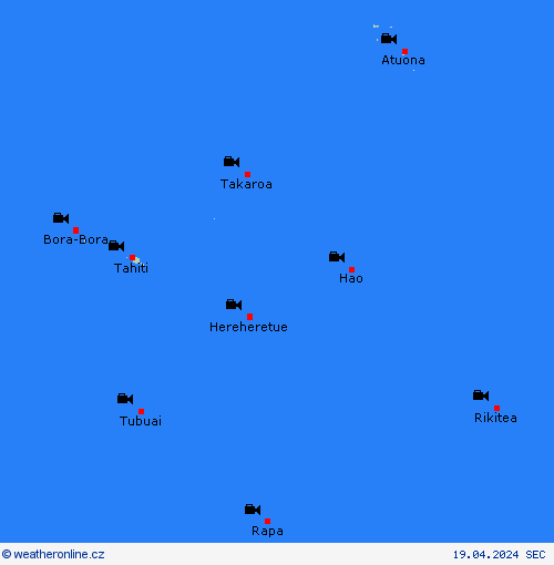 webová kamera Francouzská Polynésie Oceánie Předpovědní mapy