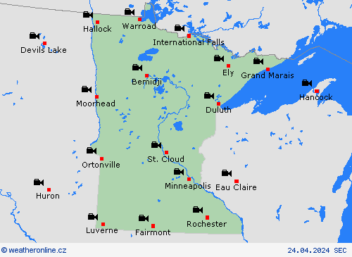 webová kamera Minnesota Severní Amerika Předpovědní mapy