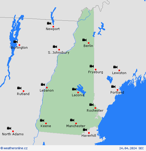 webová kamera New Hampshire Severní Amerika Předpovědní mapy