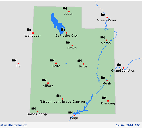 webová kamera Utah Severní Amerika Předpovědní mapy