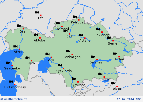 webová kamera Kazachstán Asie Předpovědní mapy