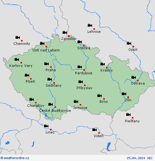 webová kamera  Česko Předpovědní mapy