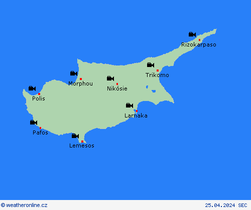 webová kamera Kypr Evropa Předpovědní mapy