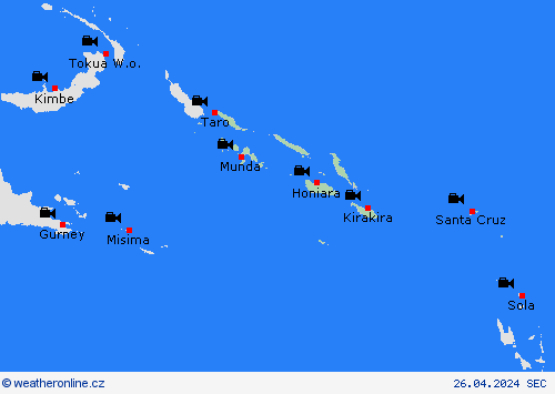 webová kamera Šalamounovy ostrovy Oceánie Předpovědní mapy