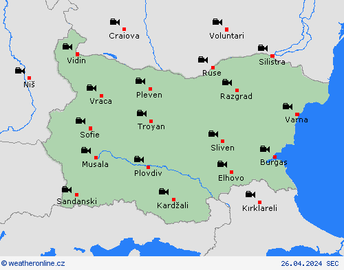 webová kamera Bulharsko Evropa Předpovědní mapy