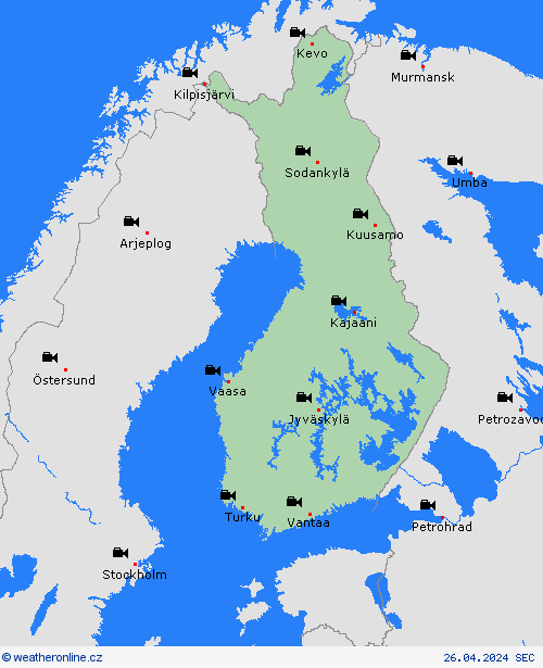 webová kamera Finsko Evropa Předpovědní mapy