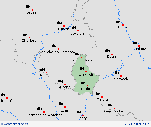 webová kamera Lucembursko Evropa Předpovědní mapy