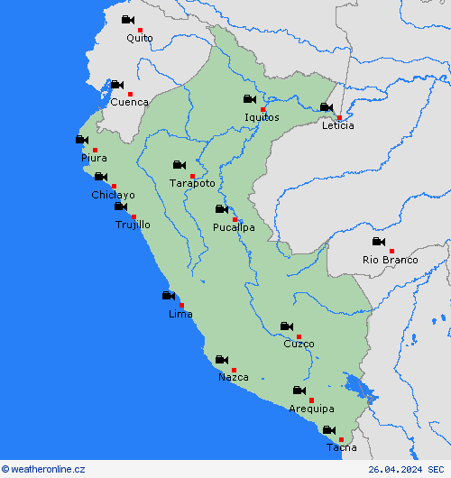 webová kamera Peru Jižní Amerika Předpovědní mapy