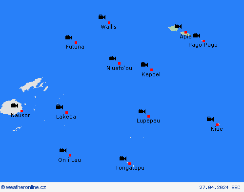 webová kamera Samoa Oceánie Předpovědní mapy