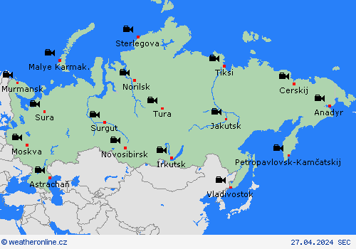 webová kamera Rusko Evropa Předpovědní mapy