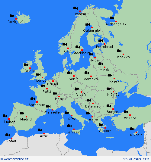 webová kamera  Evropa Předpovědní mapy