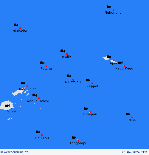 webová kamera Wallis a Futuna Oceánie Předpovědní mapy
