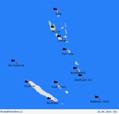 webová kamera Vanuatu Oceánie Předpovědní mapy