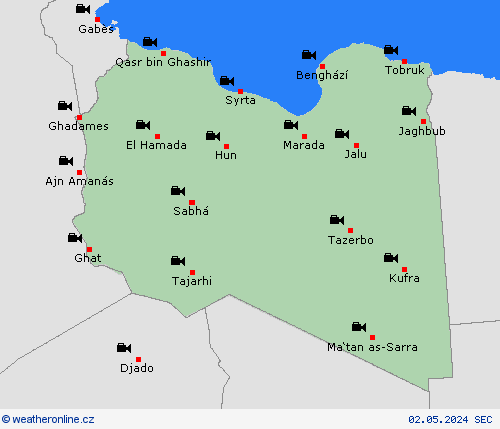 webová kamera Libye Afrika Předpovědní mapy