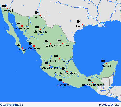 webová kamera Mexiko Střední Amerika Předpovědní mapy