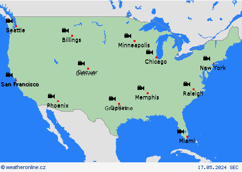 webová kamera  Severní Amerika Předpovědní mapy