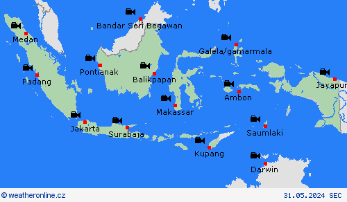 webová kamera Indonésie Severní Amerika Předpovědní mapy