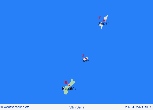 vítr Guam Oceánie Předpovědní mapy